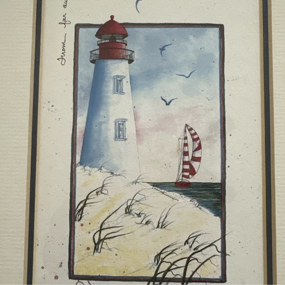Framed Print Of Lighthouse 11x16 Signed D.Morgan 1994 Inspirational Print. - Picture 4 of 6